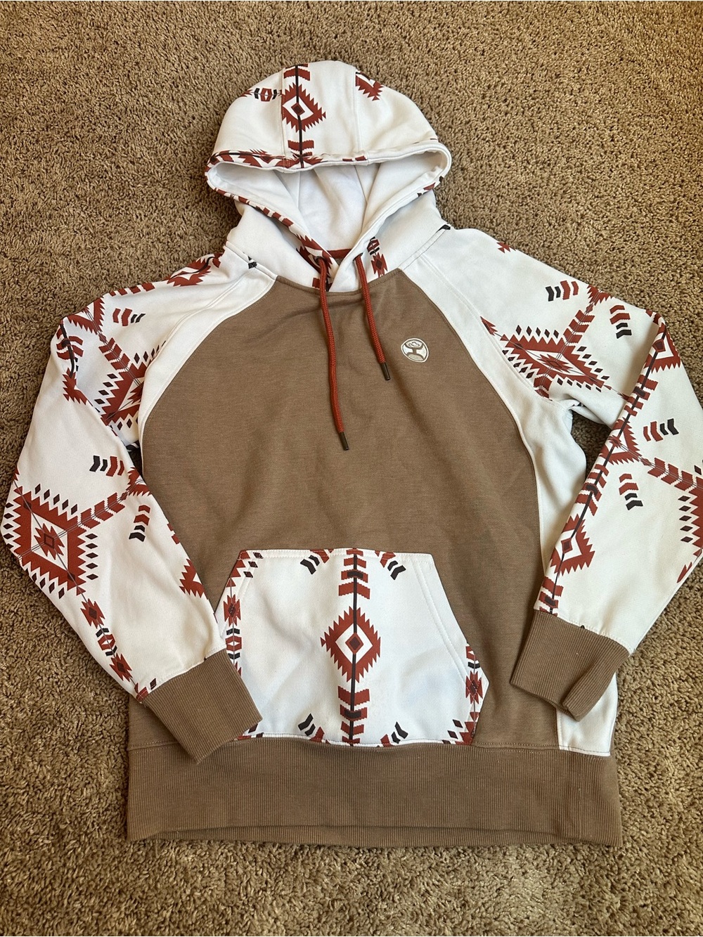 Women’s Hooey Aztec Print and Brown Sweater Size Small